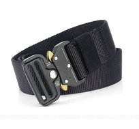 Pasek militarny wojskowy parciany taktyczny klamra QR survival 120cm czarny