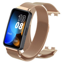 Pasek opaska do Huawei Band 8 / Band 9 metalowy (Różowo-Złoty)