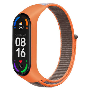 Pasek Opaska Nylonowa do Xiaomi Mi Band 3/4/5/6 "Szaro-pomarańczowy" - DreamLab