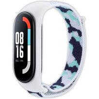 Pasek opaska nylonowa Vanfone do Xiaomi Mi Band 3/4/5/6/7, biało-niebieskie moro