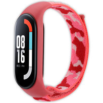 Pasek opaska nylonowa Vanfone do Xiaomi Mi Band 3/4/5/6/7, czerwone moro