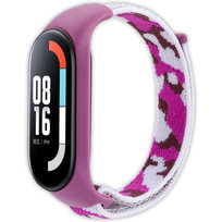Pasek opaska nylonowa Vanfone do Xiaomi Mi Band 3/4/5/6/7, fioletowe moro