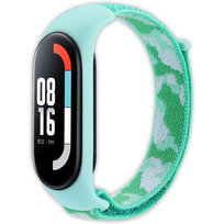 Pasek opaska nylonowa Vanfone do Xiaomi Mi Band 3/4/5/6/7, miętowo-białe moro