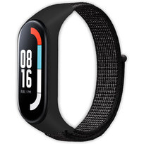 Pasek opaska nylonowa Vanfone do Xiaomi Mi Band 3/4/5/6/7, odblaskowa czerń