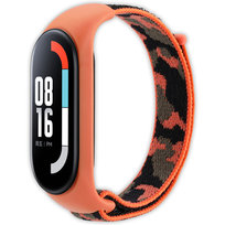 Pasek opaska nylonowa Vanfone do Xiaomi Mi Band 3/4/5/6/7, pomarańczowo-czarne moro