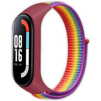 Pasek opaska nylonowa Vanfone do Xiaomi Mi Band 3/4/5/6/7, tęczowy