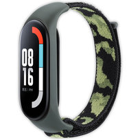 Pasek opaska nylonowa Vanfone do Xiaomi Mi Band 3/4/5/6/7, zielono-czarne moro