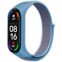 Pasek opaska nylonowa Vanfone do Xiaomi Mi Band 3/4/5/6, Amazfit Band 5, lazurowy