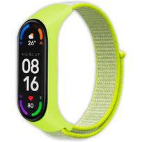 Pasek opaska nylonowa Vanfone do Xiaomi Mi Band 3/4/5/6, Amazfit Band 5, limonkowy