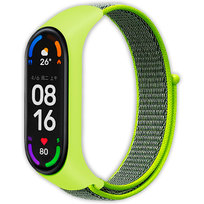 Pasek opaska nylonowa Vanfone do Xiaomi Mi Band 3/4/5/6, Amazfit Band 5, neonowa zieleń