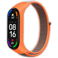 Pasek opaska nylonowa Vanfone do Xiaomi Mi Band 3/4/5/6, Amazfit Band 5, pomarańczowy neon