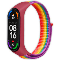 Pasek opaska nylonowa Vanfone do Xiaomi Mi Band 3/4/5/6, Amazfit Band 5, tęczowy