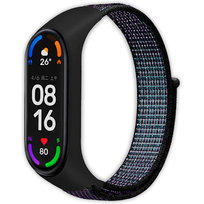 Pasek opaska nylonowa Vanfone do Xiaomi Mi Band 3/4/5/6, Amazfit Band 5, winogronowa czerń