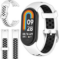 Pasek opaska perforowana Vanfone do Xiaomi Smart Mi Band 8/9, biało-czarny