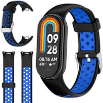 Pasek opaska perforowana Vanfone do Xiaomi Smart Mi Band 8/9, czarno-niebieski
