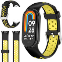 Pasek opaska perforowana Vanfone do Xiaomi Smart Mi Band 8/9, czarno-żółty