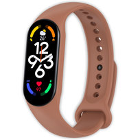 Pasek opaska silikonowa Vanfone do Xiaomi Mi Band 5/6/7, brązowy