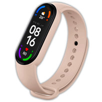 Pasek opaska silikonowa Vanfone do Xiaomi Mi Band 5/6, piaskowy róż