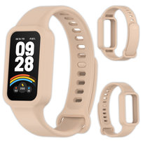 Pasek opaska silikonowa Vanfone do Xiaomi Mi Smart Band 9 Active/Redmi Smart Band 3, beżowy