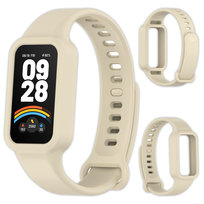 Pasek opaska silikonowa Vanfone do Xiaomi Mi Smart Band 9 Active/Redmi Smart Band 3, kremowy