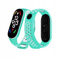 Pasek opaska zamienna do xiaomi mi band 5/6/7 oddychająca miętowo - biały