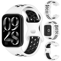 Pasek perforowany Vanfone do Xiaomi Mi Smart Band 8 Pro/9 Pro, biało-czarny