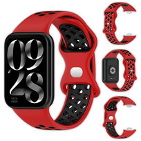 Pasek perforowany Vanfone do Xiaomi Mi Smart Band 8 Pro/9 Pro, czerwono-czarny