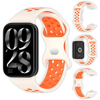 Pasek perforowany Vanfone do Xiaomi Mi Smart Band 8 Pro/9 Pro, kremowo-pomarańczowy