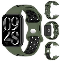 Pasek perforowany Vanfone do Xiaomi Mi Smart Band 8 Pro/9 Pro, zielono-czarny