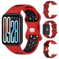 Pasek perforowany Vanfone do Xiaomi Mi Smart Band 9 Pro/8 Pro, czerwono-czarny