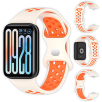 Pasek perforowany Vanfone do Xiaomi Mi Smart Band 9 Pro/8 Pro, kremowo-pomarańczowy