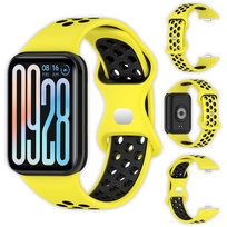 Pasek perforowany Vanfone do Xiaomi Mi Smart Band 9 Pro/8 Pro, żółto-czarny