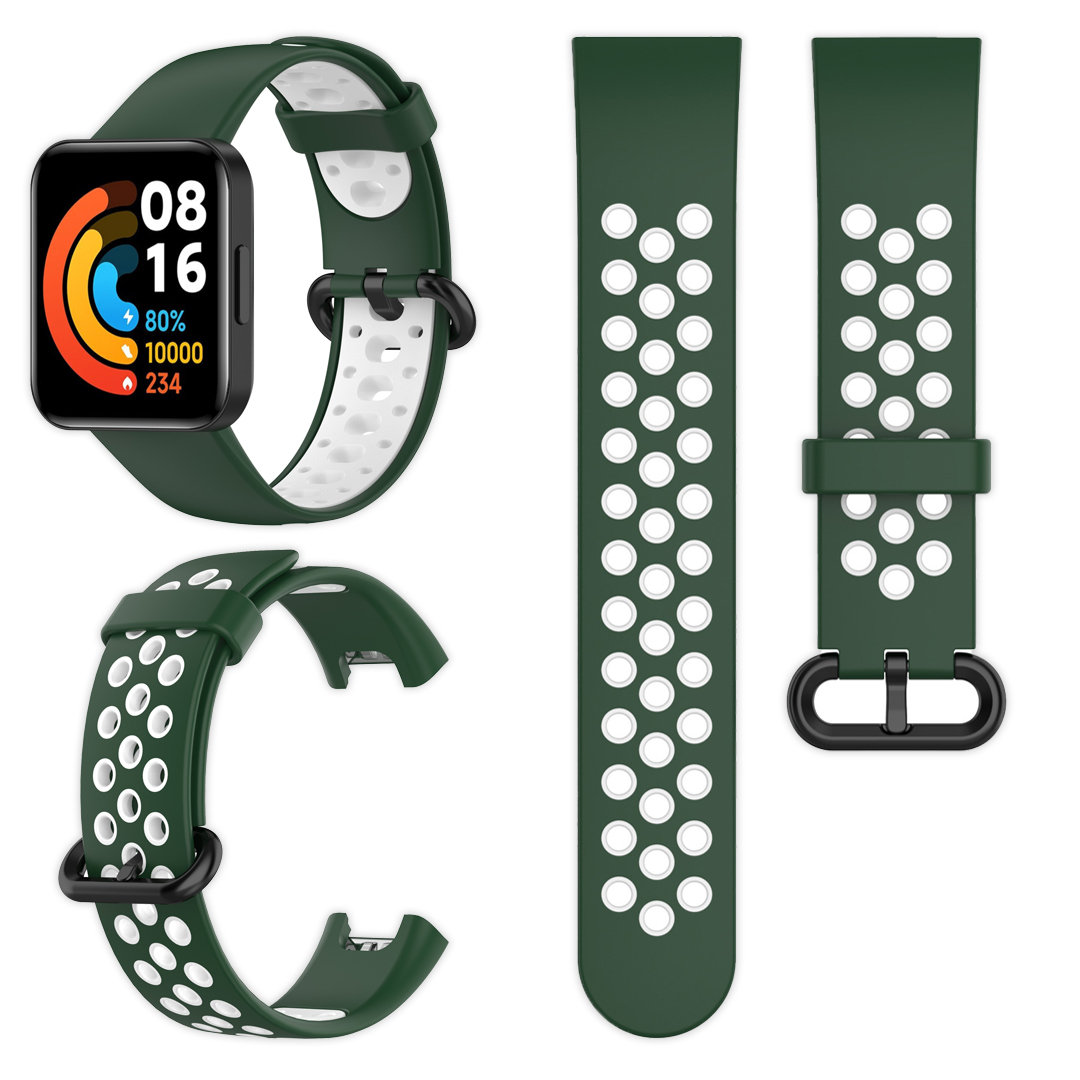 Фото - Ремінець для годинника / браслета Xiaomi Pasek perforowany Vanfone do  Redmi Watch 2 Lite, zielono-biały 