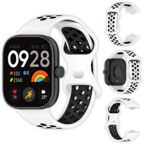 Pasek perforowany Vanfone do Xiaomi Redmi Watch 4/5, biało-czarny