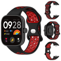 Pasek perforowany Vanfone do Xiaomi Redmi Watch 4/5, czarno-czerwony