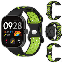 Pasek perforowany Vanfone do Xiaomi Redmi Watch 4/5, czarno-zielony