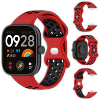 Pasek perforowany Vanfone do Xiaomi Redmi Watch 4/5, czerwono-czarny