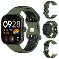Pasek perforowany Vanfone do Xiaomi Redmi Watch 4/5, zielono-czarny