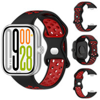 Pasek perforowany Vanfone do Xiaomi Redmi Watch 5/4, czarno-czerwony