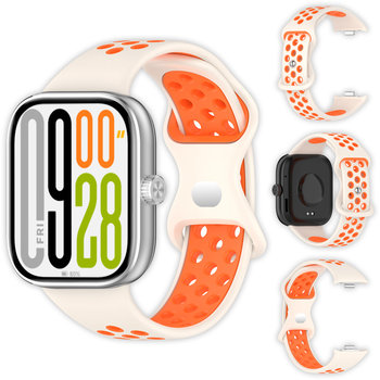 Pasek perforowany Vanfone do Xiaomi Redmi Watch 5/4, kremowo-pomarańczowy - Vanfone