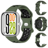 Pasek perforowany Vanfone do Xiaomi Redmi Watch 5/4, zielono-czarny
