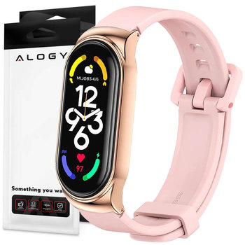 Pasek silikonowy Alogy z zapięciem opaska do Xiaomi Mi Band 7 Pink - Inny producent