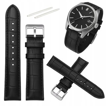 Pasek skórzany czarny krokodyl 20mm - Inna marka