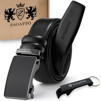 Pasek skórzany męski CZARNY automatyczny SZEROKI skóra naturalna ZAGATTO