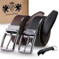 Pasek skórzany męski DWUSTRONNY skóra naturalna Czarny/Brązowy ZAGATTO