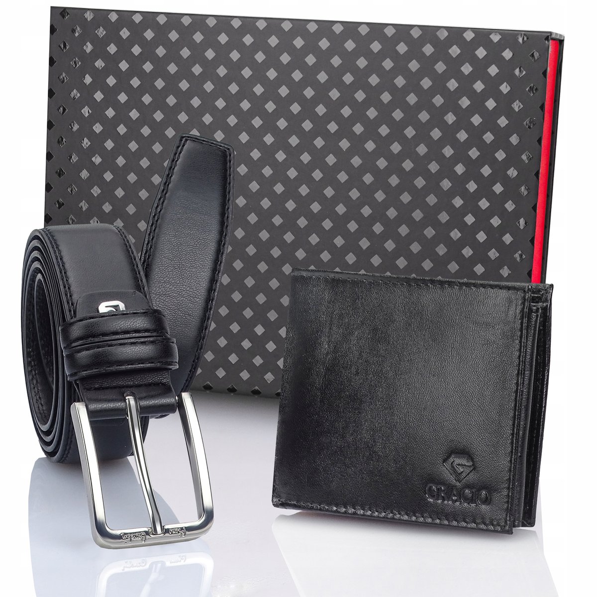 Pasek skórzany męski Pierre Cardin i Portfel Gracio prezent na święta