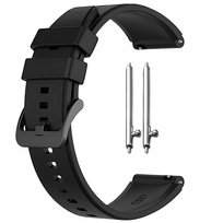 PASEK UNIWERSALNY CZARNY SILIKONOWY DO SMARTWATCHA ZEGARKA + TELESKOPY 22MM