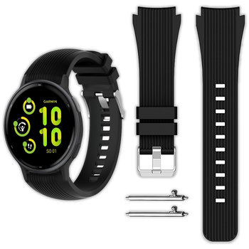 Pasek Vanfone do Garmin Approach S12/S40/S42/S44/S50, Venu SQ/SQ 2/2 Plus, Vivoactive 3/5/6, Forerunner 55/245/645, Vivomove HR/3/Style/Sport, D2 Air, czarny - Vanfone