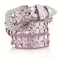 Pasek Y2K z diamencikami różowy kryształki vintage streetwear prezent Inna marka
