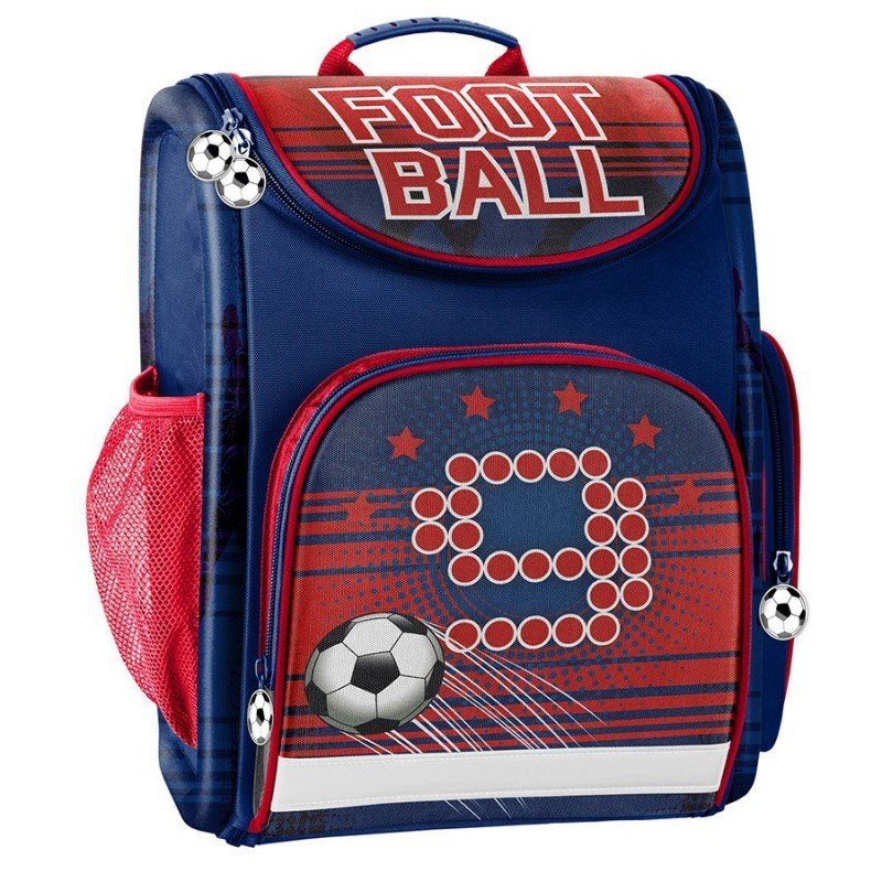 Фото - Шкільний рюкзак (ранець) PASO , tornister szkolny, Football, granatowo-czerwony 